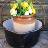 true-vintage-rustic-gypsy-steel-enamel-cooking-pot-handle-garden-planter-272194676342